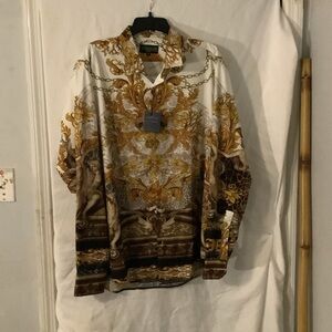Baroque Print Long Sleeve Shirt